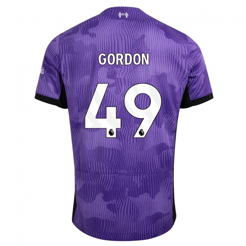 Kandiny Hombre Camiseta Kaide Gordon #49 Púrpura Equipación Tercera 2023/24 La Camisa Chile
