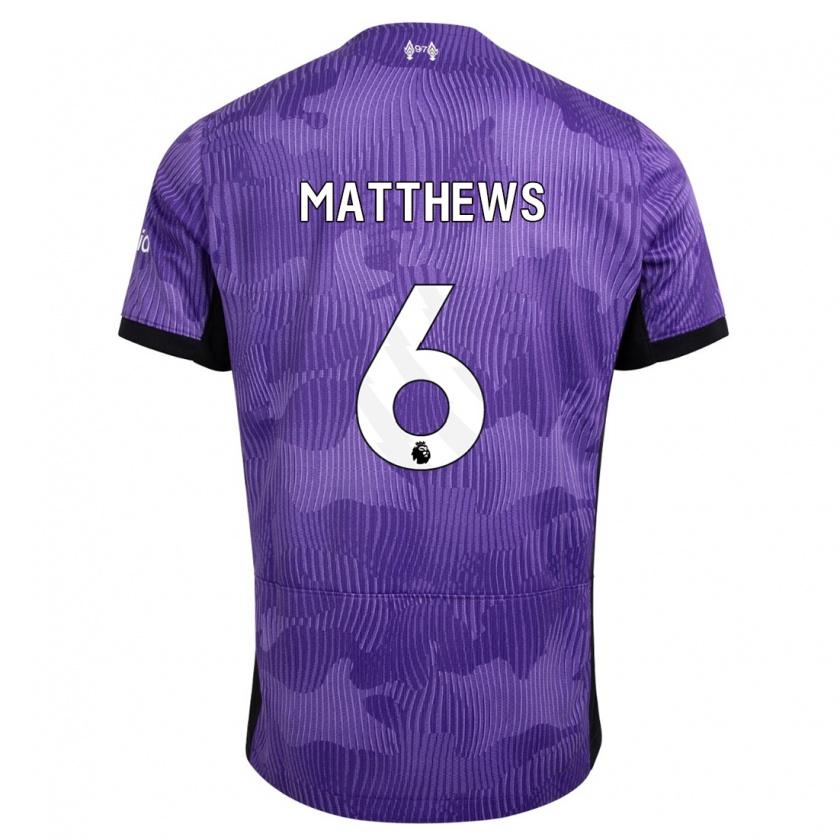 Kandiny Hombre Camiseta Jasmine Matthews #6 Púrpura Equipación Tercera 2023/24 La Camisa Chile