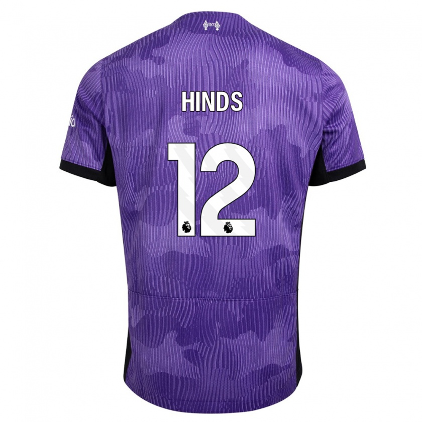 Kandiny Hombre Camiseta Taylor Hinds #12 Púrpura Equipación Tercera 2023/24 La Camisa Chile
