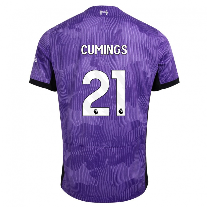 Kandiny Hombre Camiseta Eartha Cumings #21 Púrpura Equipación Tercera 2023/24 La Camisa Chile