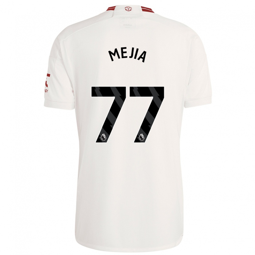 Kandiny Hombre Camiseta Mateo Mejia #77 Blanco Equipación Tercera 2023/24 La Camisa Chile