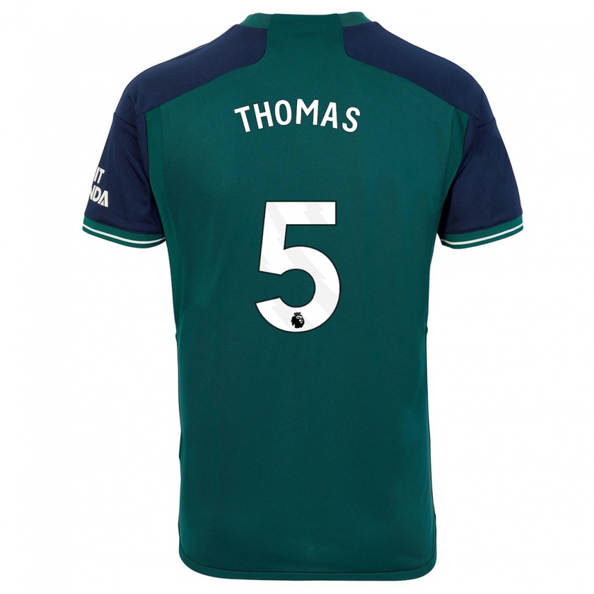 Kandiny Hombre Camiseta Thomas Partey #5 Verde Equipación Tercera 2023/24 La Camisa Chile