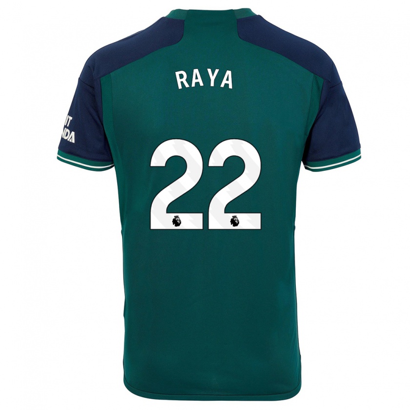 Kandiny Hombre Camiseta David Raya #22 Verde Equipación Tercera 2023/24 La Camisa Chile