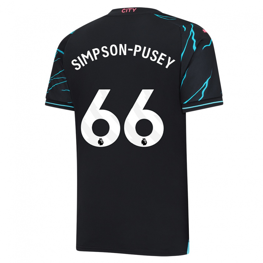 Kandiny Hombre Camiseta Jahmai Simpson-Pusey #66 Azul Oscuro Equipación Tercera 2023/24 La Camisa Chile