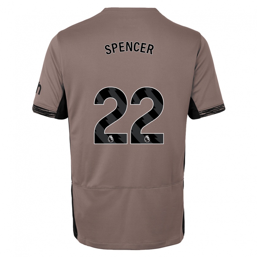 Kandiny Hombre Camiseta Rebecca Spencer #22 Beige Obscuro Equipación Tercera 2023/24 La Camisa Chile