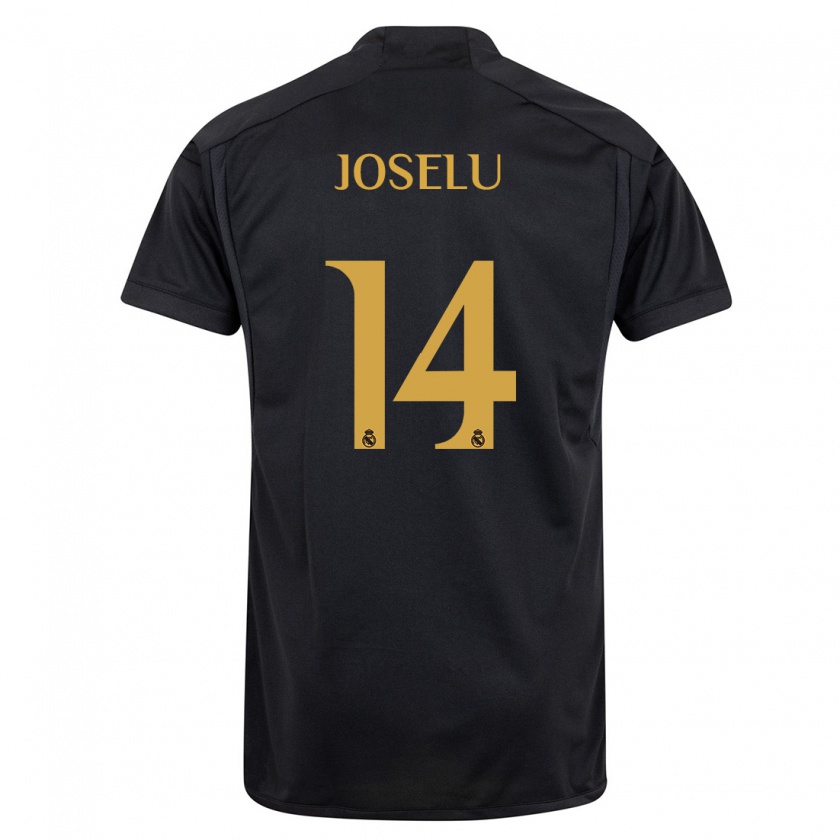 Kandiny Hombre Camiseta Joselu #14 Negro Equipación Tercera 2023/24 La Camisa Chile