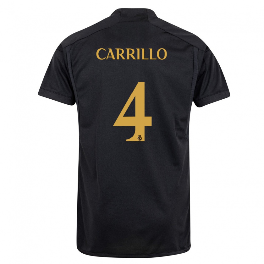 Kandiny Hombre Camiseta Álvaro Carrillo #4 Negro Equipación Tercera 2023/24 La Camisa Chile