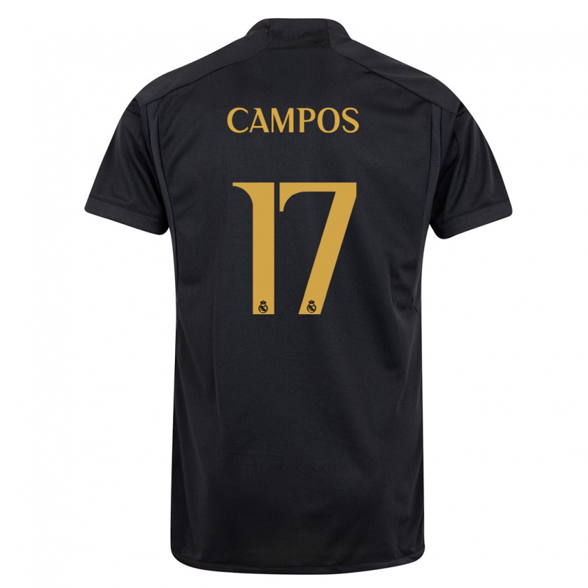 Kandiny Hombre Camiseta Andrés Campos #17 Negro Equipación Tercera 2023/24 La Camisa Chile