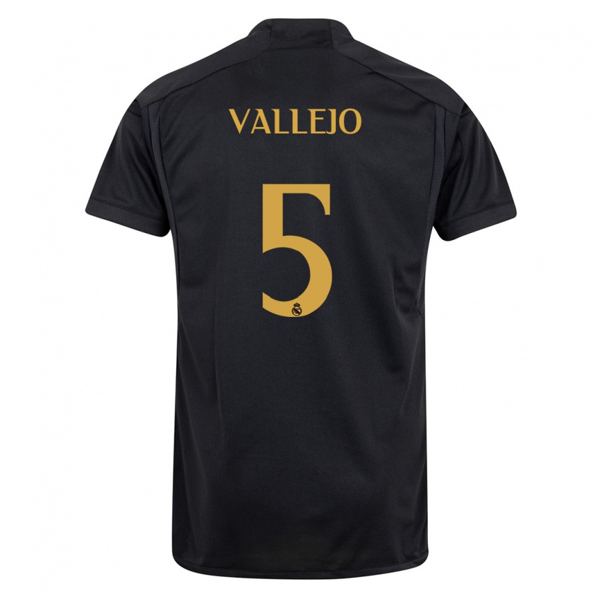 Kandiny Hombre Camiseta Jesus Vallejo #5 Negro Equipación Tercera 2023/24 La Camisa Chile