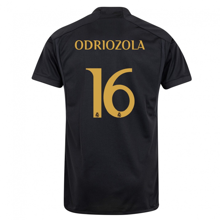 Kandiny Hombre Camiseta Alvaro Odriozola #16 Negro Equipación Tercera 2023/24 La Camisa Chile