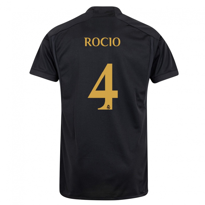 Kandiny Hombre Camiseta Rocio Galvez #4 Negro Equipación Tercera 2023/24 La Camisa Chile