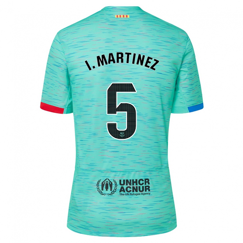 Kandiny Hombre Camiseta Iñigo Martínez #5 Aguamarina Clara Equipación Tercera 2023/24 La Camisa Chile