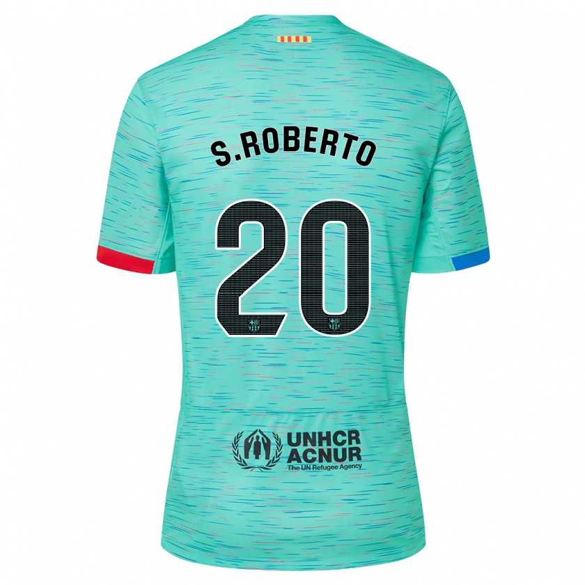 Kandiny Hombre Camiseta Sergi Roberto #20 Aguamarina Clara Equipación Tercera 2023/24 La Camisa Chile