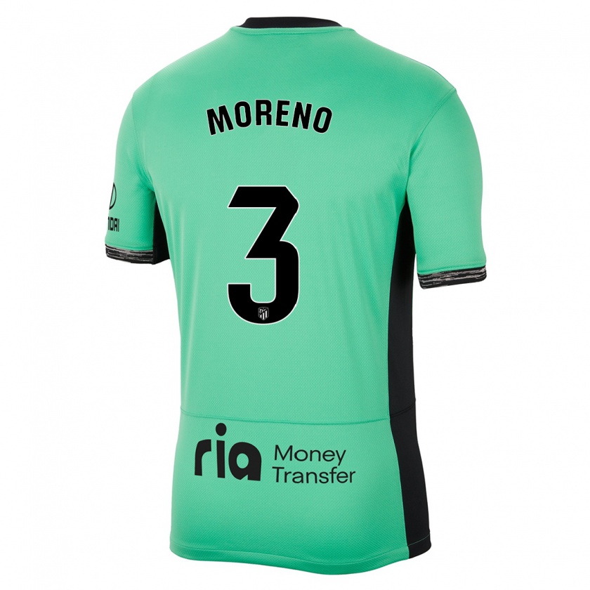 Kandiny Hombre Camiseta Marco Moreno #3 Primavera Verde Equipación Tercera 2023/24 La Camisa Chile