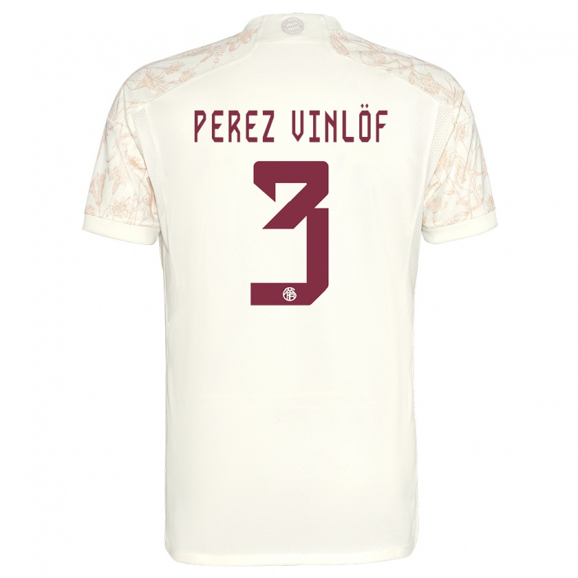 Kandiny Hombre Camiseta Matteo Perez Vinlöf #3 Blanquecino Equipación Tercera 2023/24 La Camisa Chile
