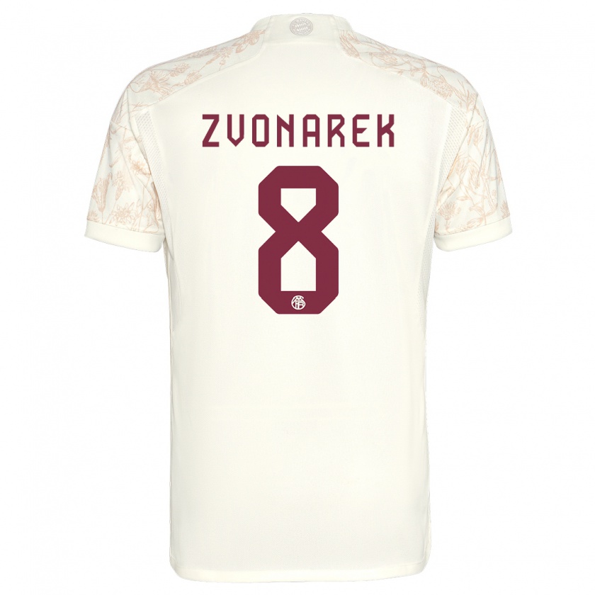 Kandiny Hombre Camiseta Lovro Zvonarek #8 Blanquecino Equipación Tercera 2023/24 La Camisa Chile