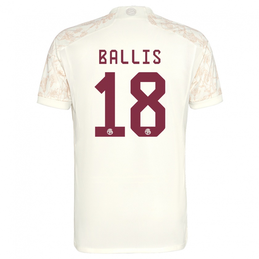 Kandiny Hombre Camiseta Benjamin Ballis #18 Blanquecino Equipación Tercera 2023/24 La Camisa Chile