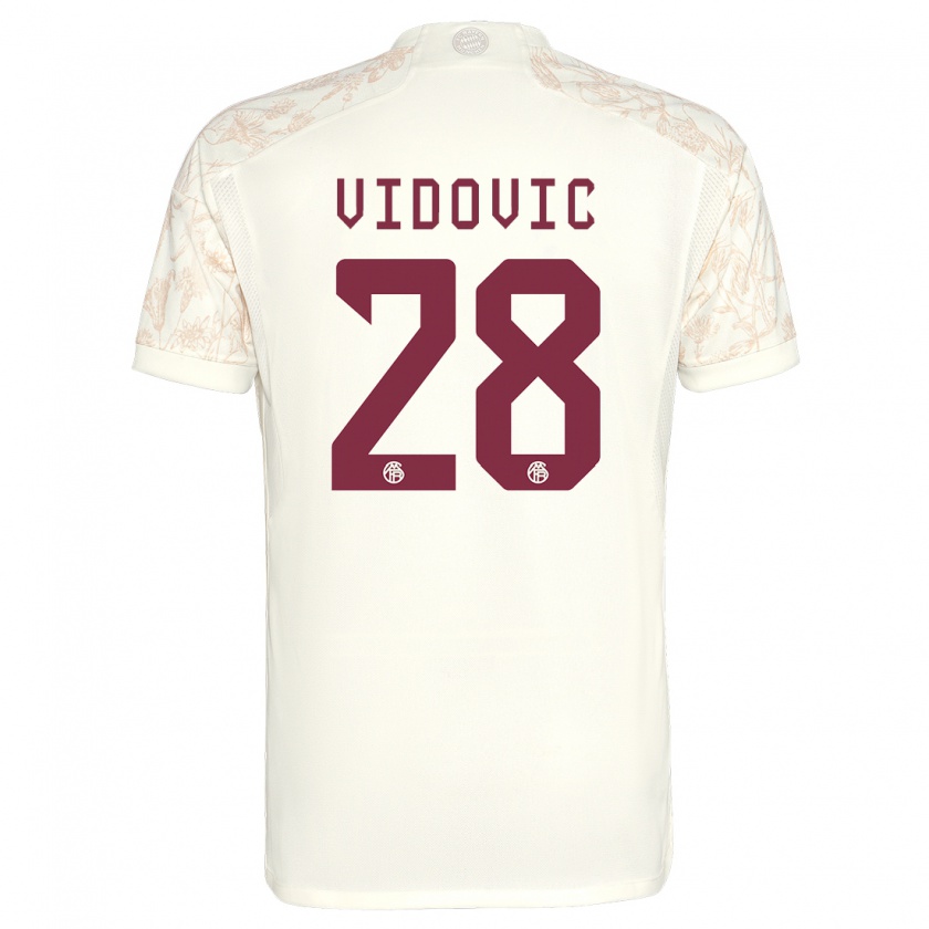 Kandiny Hombre Camiseta Gabriel Vidovic #28 Blanquecino Equipación Tercera 2023/24 La Camisa Chile