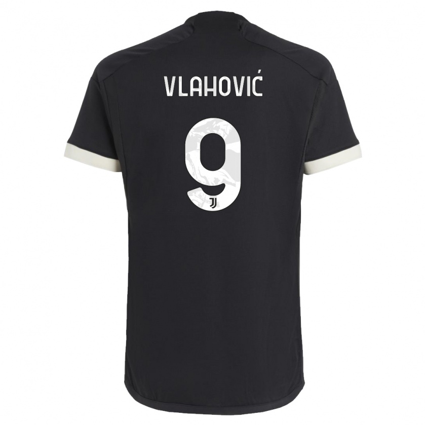 Kandiny Hombre Camiseta Dusan Vlahovic #9 Negro Equipación Tercera 2023/24 La Camisa Chile