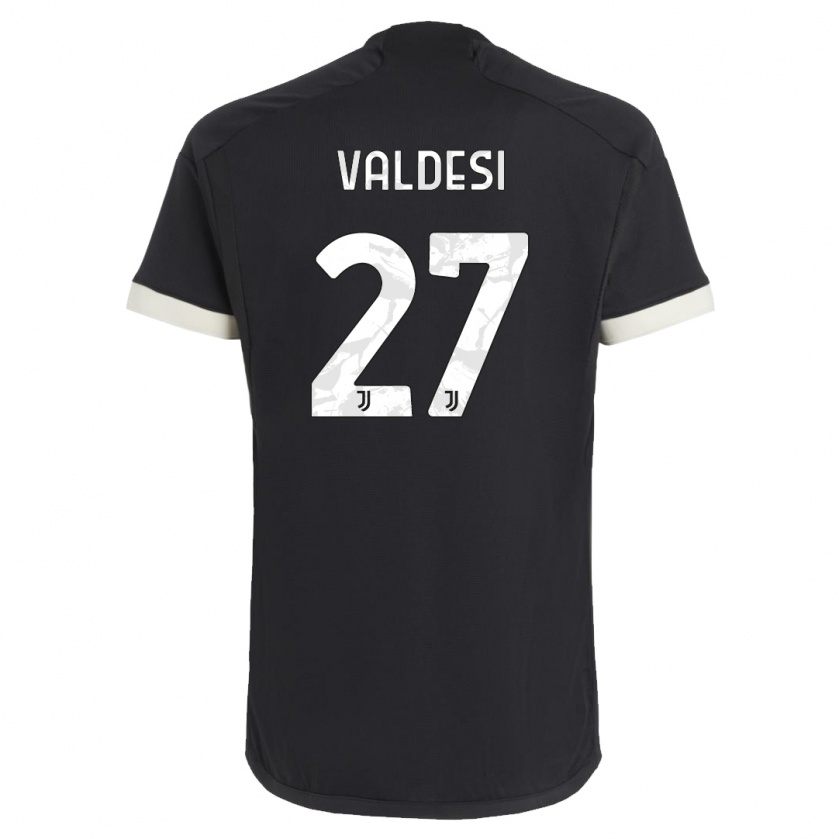 Kandiny Hombre Camiseta Andrea Valdesi #27 Negro Equipación Tercera 2023/24 La Camisa Chile