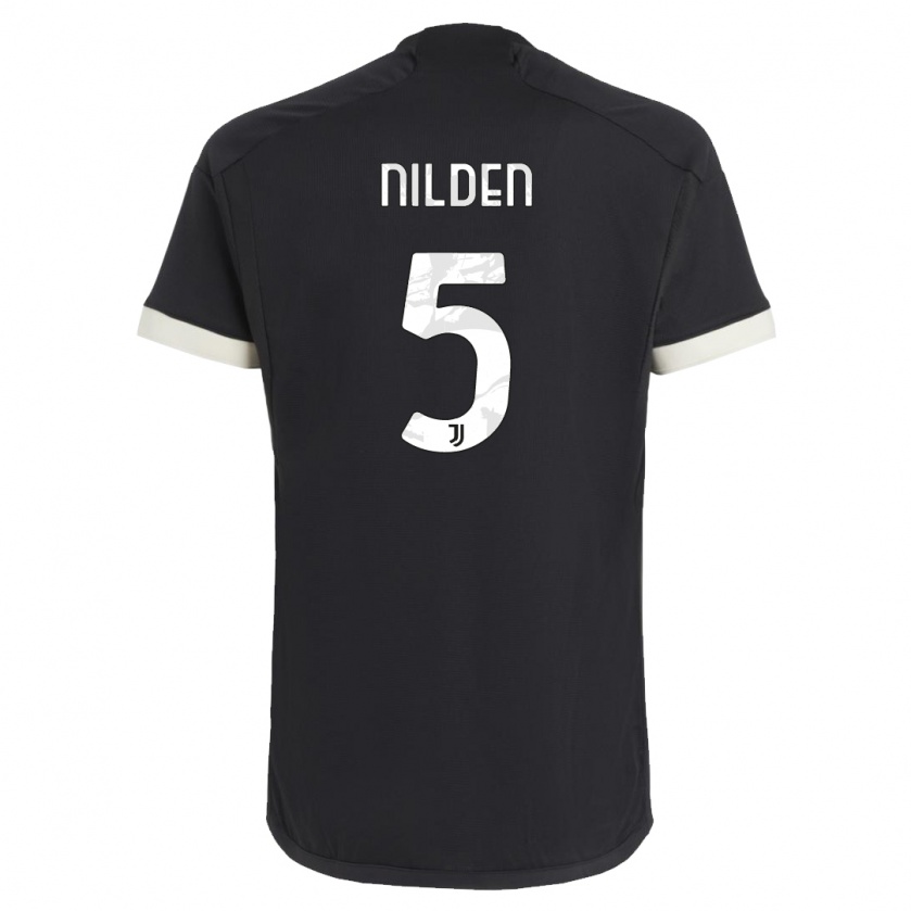 Kandiny Hombre Camiseta Amanda Nilden #5 Negro Equipación Tercera 2023/24 La Camisa Chile