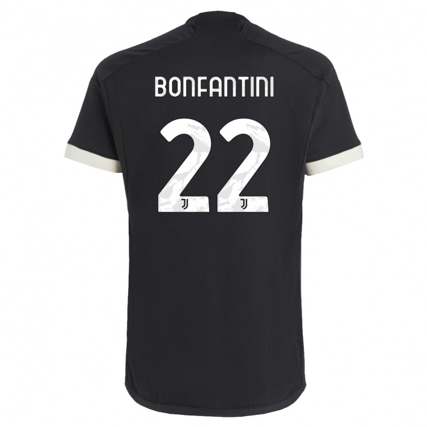 Kandiny Hombre Camiseta Agnese Bonfantini #22 Negro Equipación Tercera 2023/24 La Camisa Chile