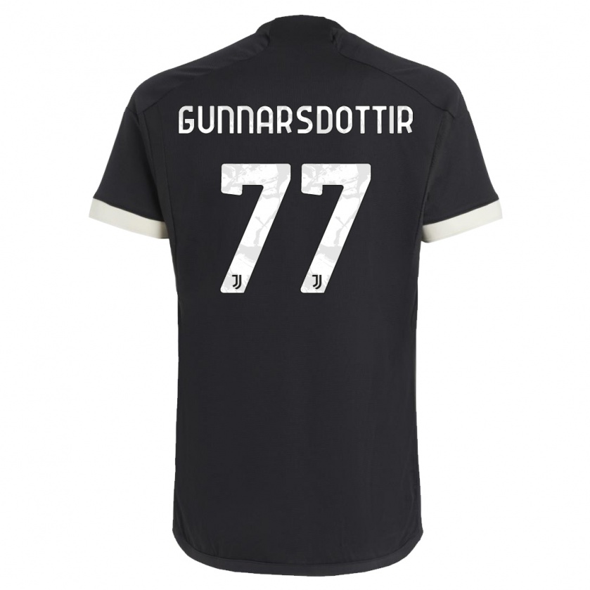 Kandiny Hombre Camiseta Sara Bjork Gunnarsdottir #77 Negro Equipación Tercera 2023/24 La Camisa Chile