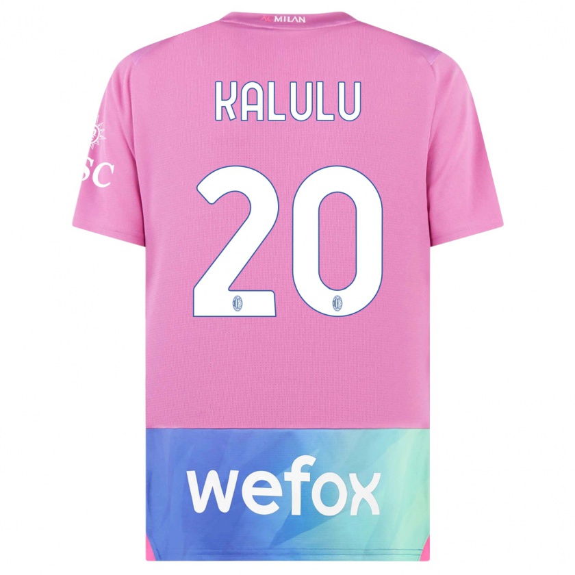Kandiny Hombre Camiseta Pierre Kalulu #20 Rosado Morado Equipación Tercera 2023/24 La Camisa Chile