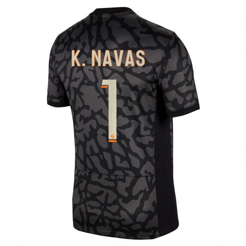 Kandiny Hombre Camiseta Keylor Navas #1 Negro Equipación Tercera 2023/24 La Camisa Chile