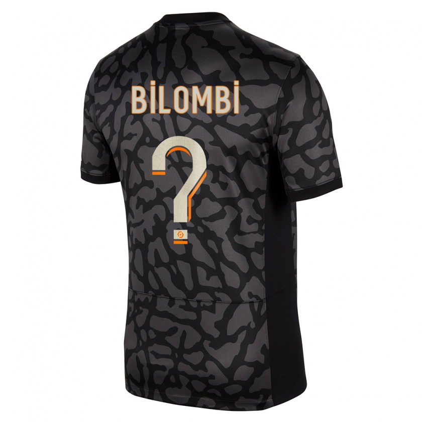 Kandiny Hombre Camiseta Landryna Lushimba Bilombi #0 Negro Equipación Tercera 2023/24 La Camisa Chile