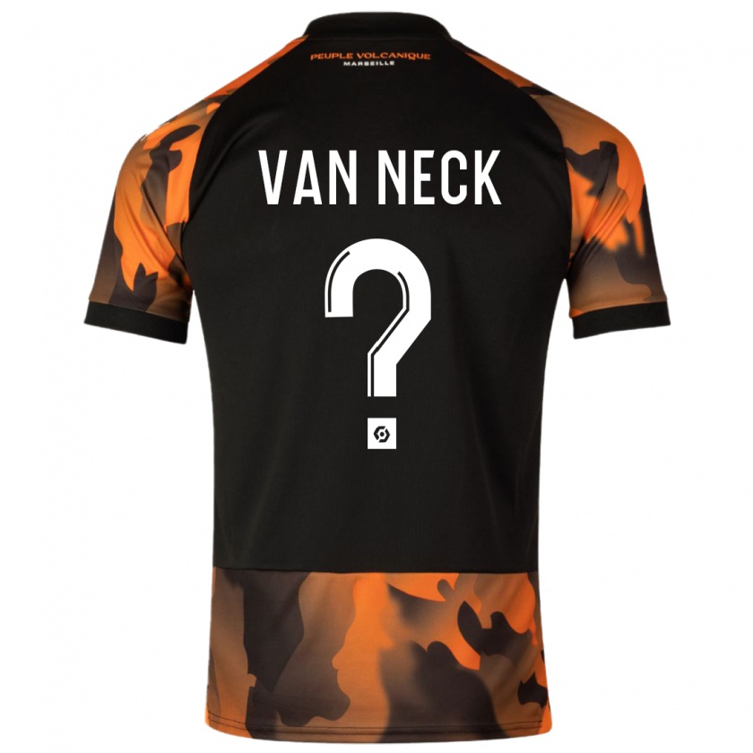 Kandiny Hombre Camiseta Jelle Van Neck #0 Negro Naranja Equipación Tercera 2023/24 La Camisa Chile