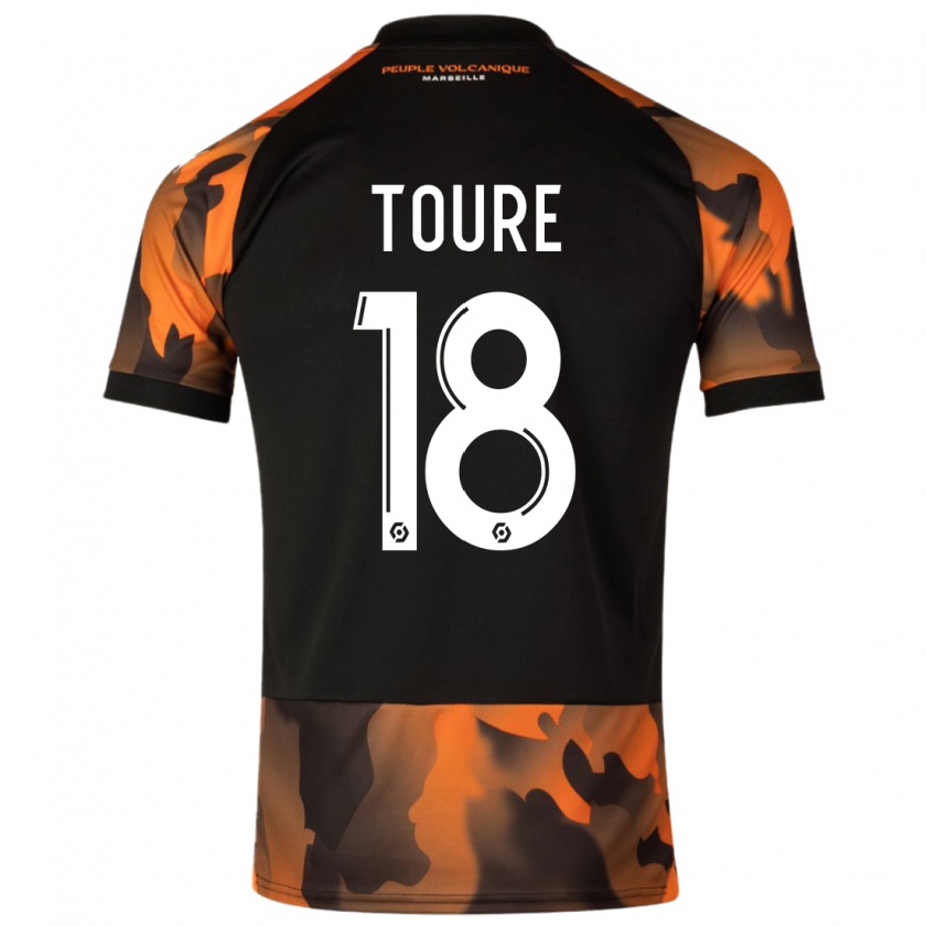 Kandiny Hombre Camiseta Isaak Toure #18 Negro Naranja Equipación Tercera 2023/24 La Camisa Chile