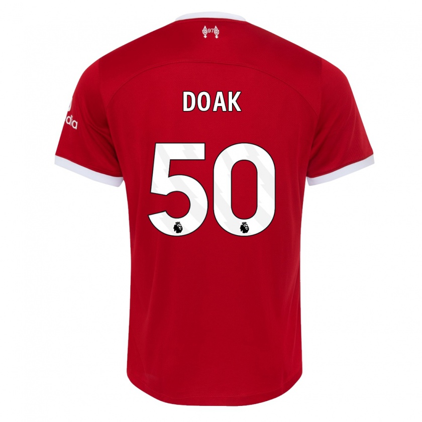 Kandiny Mujer Camiseta Ben Doak #50 Rojo 1ª Equipación 2023/24 La Camisa Chile
