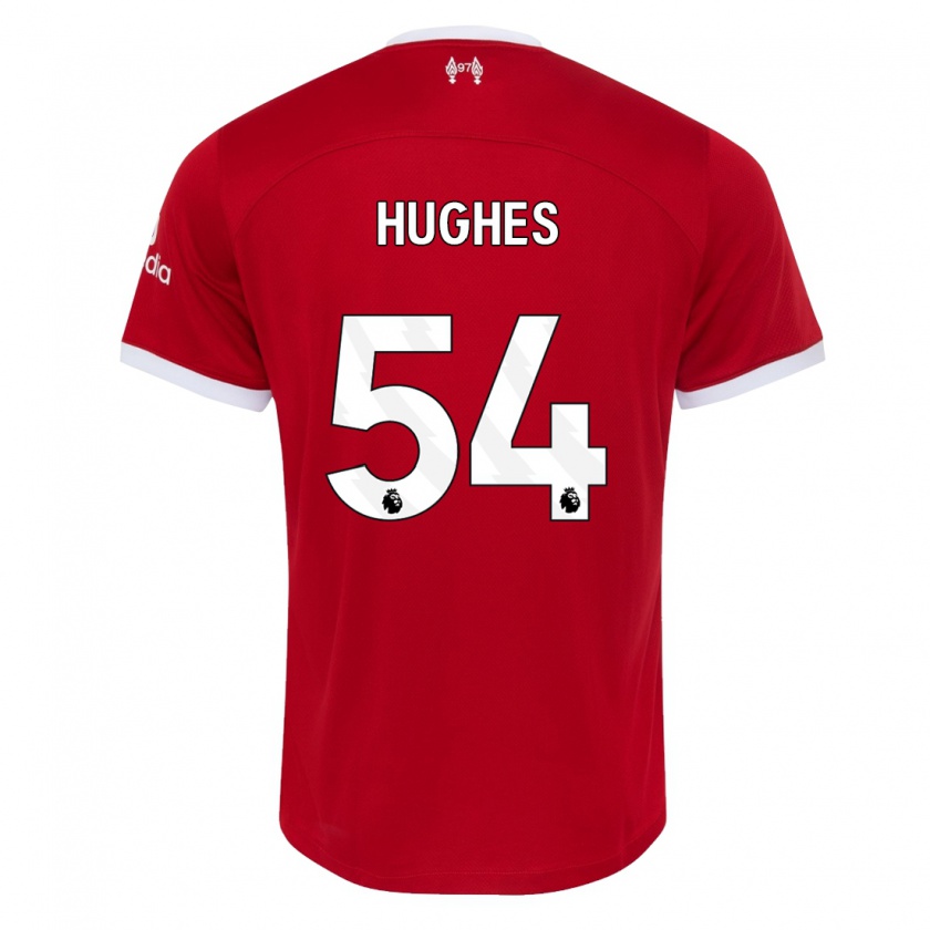 Kandiny Mujer Camiseta Liam Hughes #54 Rojo 1ª Equipación 2023/24 La Camisa Chile