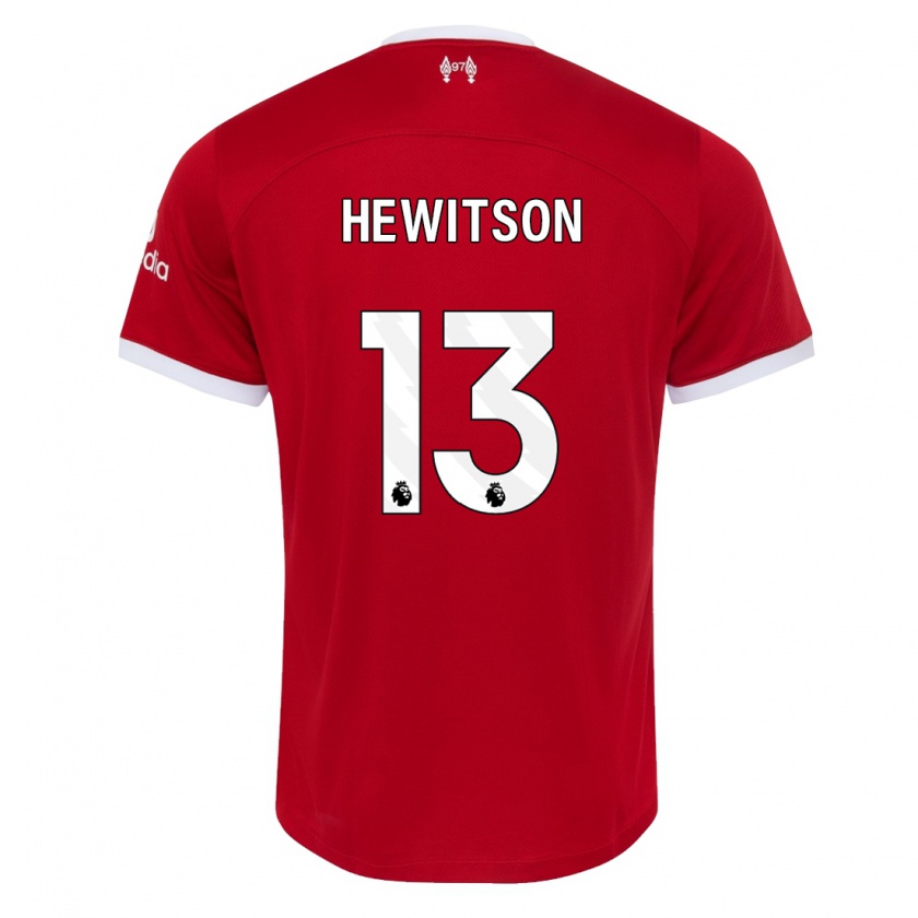 Kandiny Mujer Camiseta Luke Hewitson #13 Rojo 1ª Equipación 2023/24 La Camisa Chile