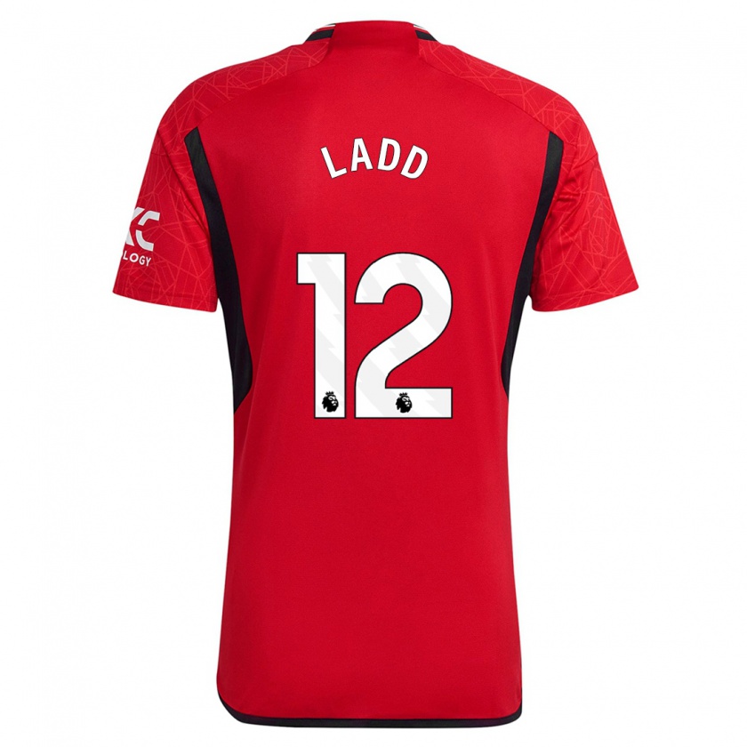 Kandiny Mujer Camiseta Hayley Ladd #12 Rojo 1ª Equipación 2023/24 La Camisa Chile