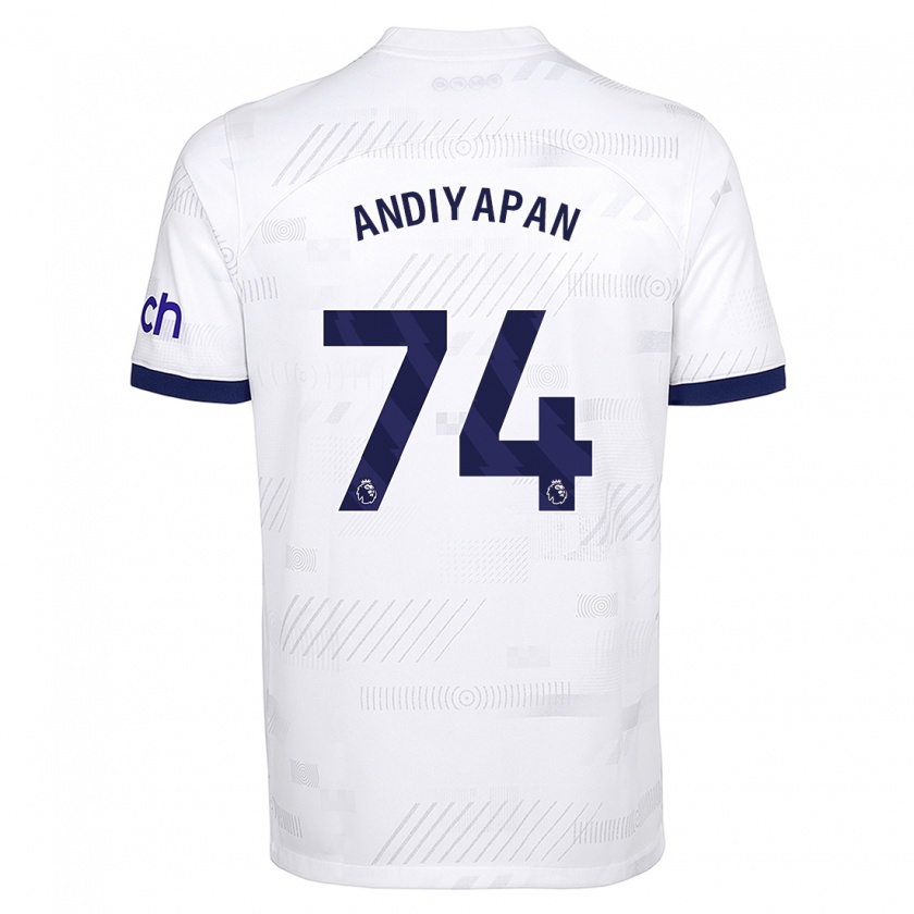 Kandiny Mujer Camiseta William Andiyapan #74 Blanco 1ª Equipación 2023/24 La Camisa Chile