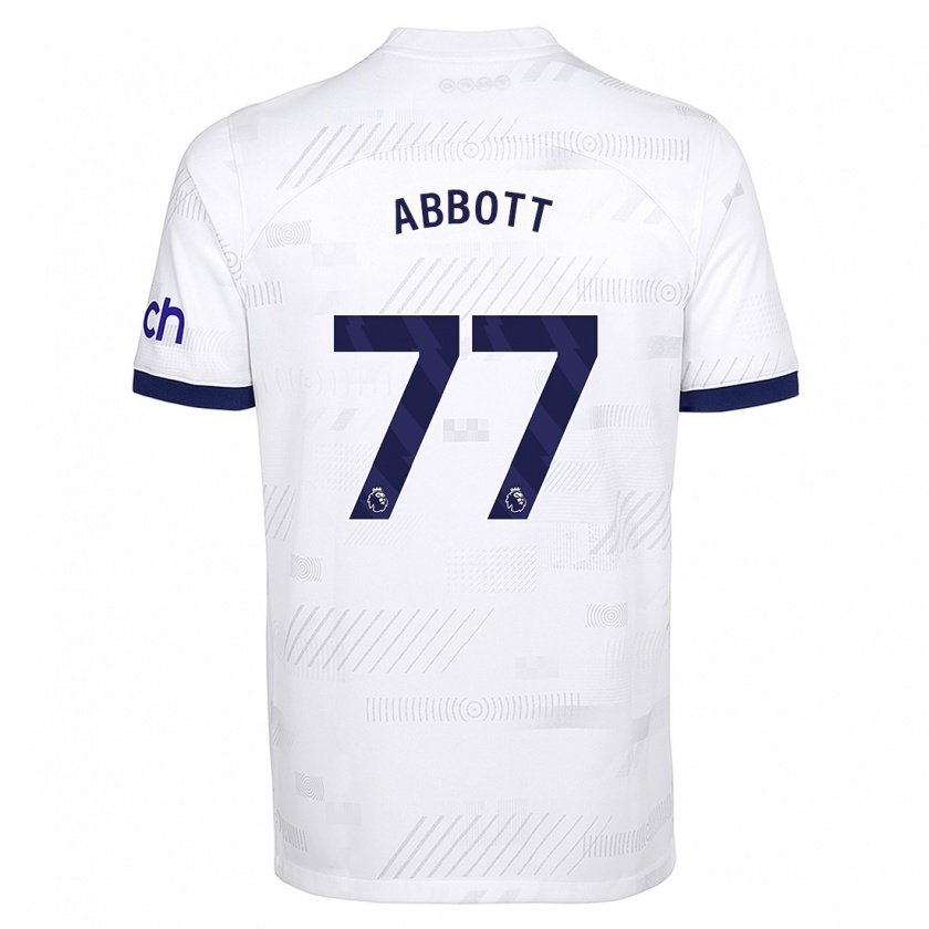 Kandiny Mujer Camiseta George Abbott #77 Blanco 1ª Equipación 2023/24 La Camisa Chile