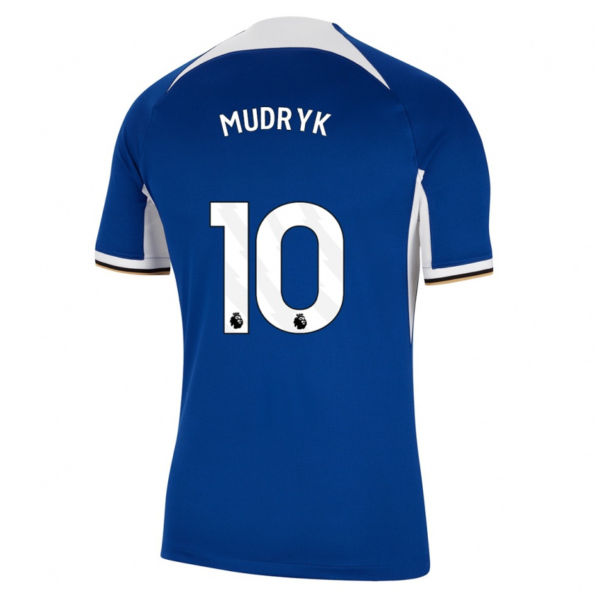 Kandiny Mujer Camiseta Mykhaylo Mudryk #10 Azul 1ª Equipación 2023/24 La Camisa Chile