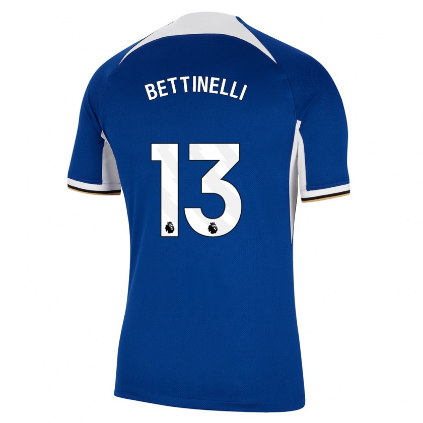 Kandiny Mujer Camiseta Marcus Bettinelli #13 Azul 1ª Equipación 2023/24 La Camisa Chile