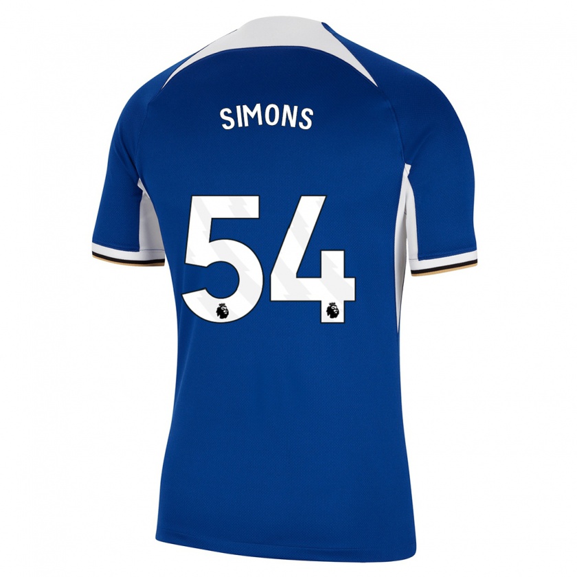 Kandiny Mujer Camiseta Xavier Simons #54 Azul 1ª Equipación 2023/24 La Camisa Chile
