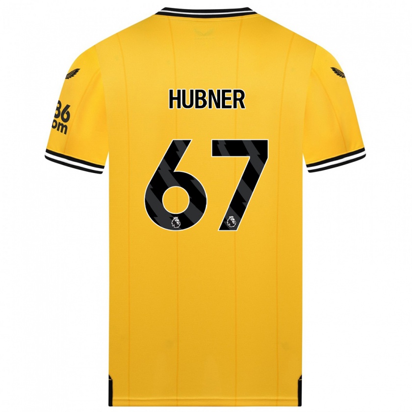 Kandiny Mujer Camiseta Justin Hubner #67 Amarillo 1ª Equipación 2023/24 La Camisa Chile