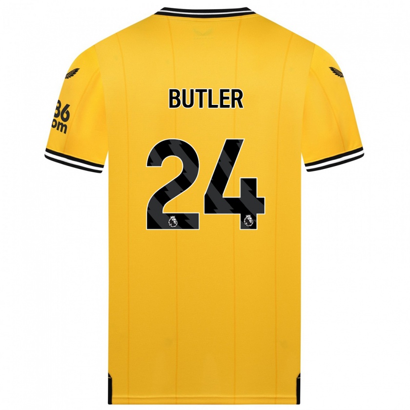 Kandiny Mujer Camiseta Elli Butler #24 Amarillo 1ª Equipación 2023/24 La Camisa Chile