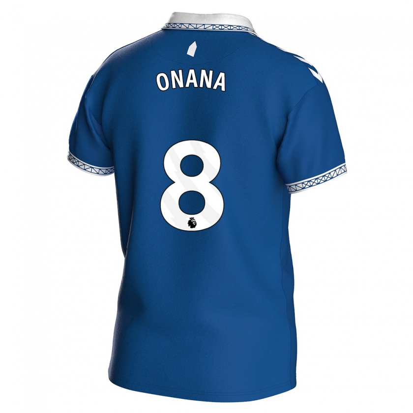 Kandiny Mujer Camiseta Amadou Onana #8 Azul Real 1ª Equipación 2023/24 La Camisa Chile