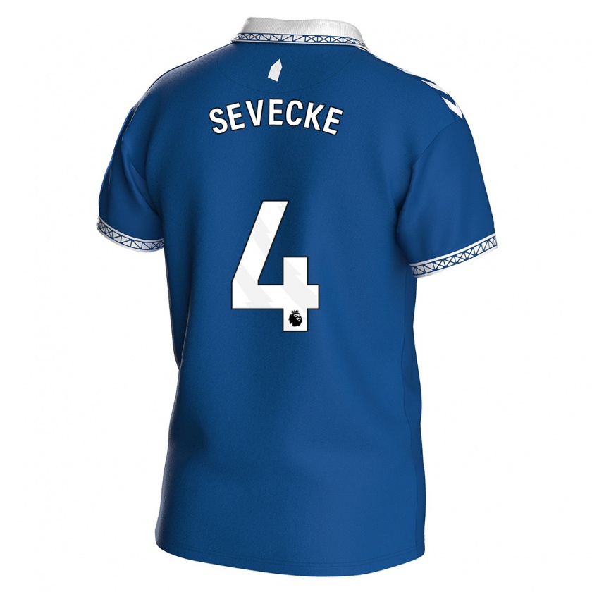 Kandiny Mujer Camiseta Rikke Sevecke #4 Azul Real 1ª Equipación 2023/24 La Camisa Chile