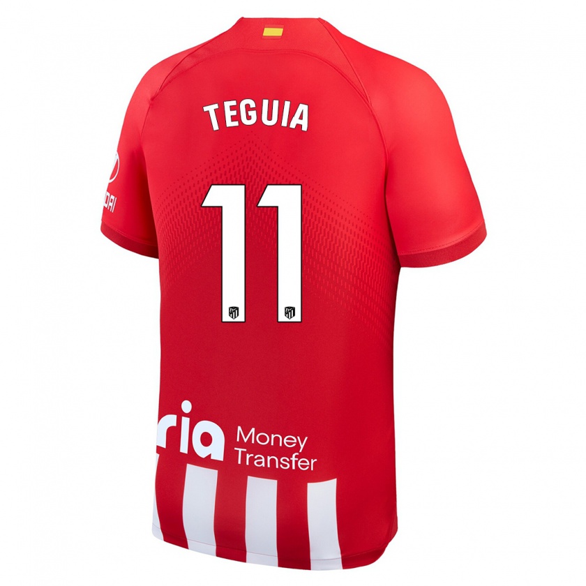 Kandiny Mujer Camiseta Cedric Teguia #11 Rojo Blanco 1ª Equipación 2023/24 La Camisa Chile