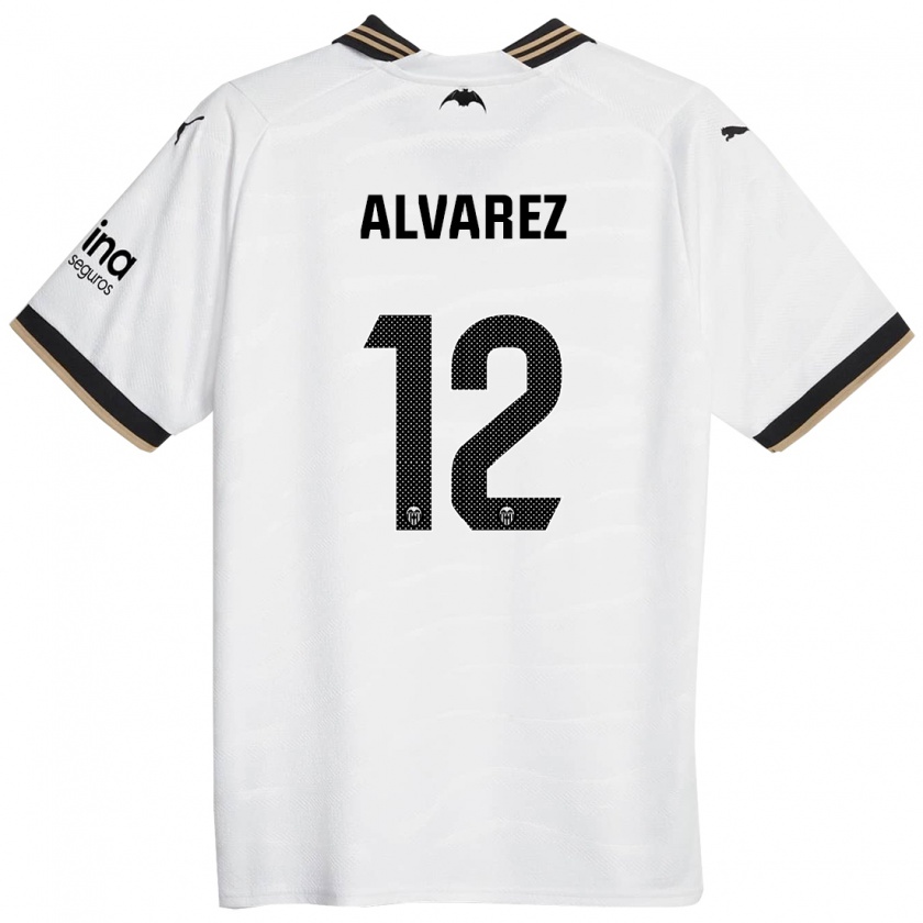 Kandiny Mujer Camiseta Sofia Alvarez #12 Blanco 1ª Equipación 2023/24 La Camisa Chile