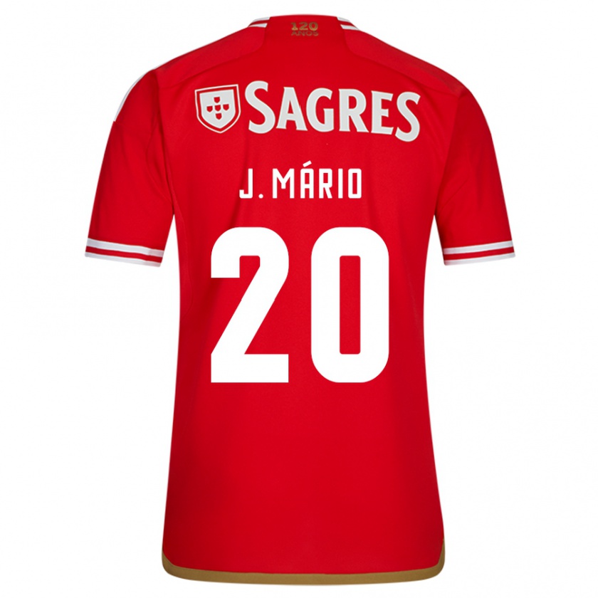 Kandiny Mujer Camiseta João Mário #20 Rojo 1ª Equipación 2023/24 La Camisa Chile