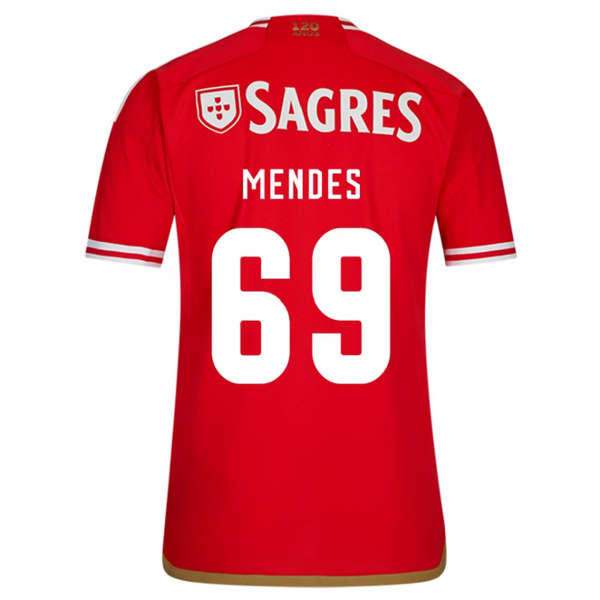 Kandiny Mujer Camiseta Vladimir Mendes #69 Rojo 1ª Equipación 2023/24 La Camisa Chile