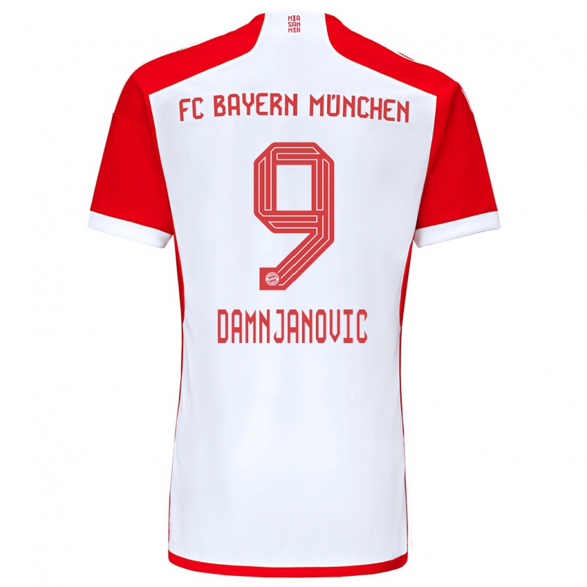 Kandiny Mujer Camiseta Jovana Damnjanovic #9 Rojo Blanco 1ª Equipación 2023/24 La Camisa Chile